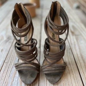 Billini Dark Brown Suede Heels
